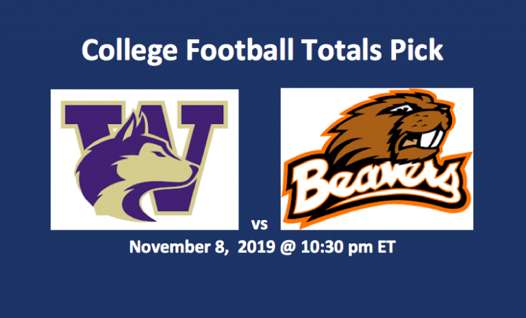 Washington vs Oregon State Totals 11/8/19 - O/U Pick College Football